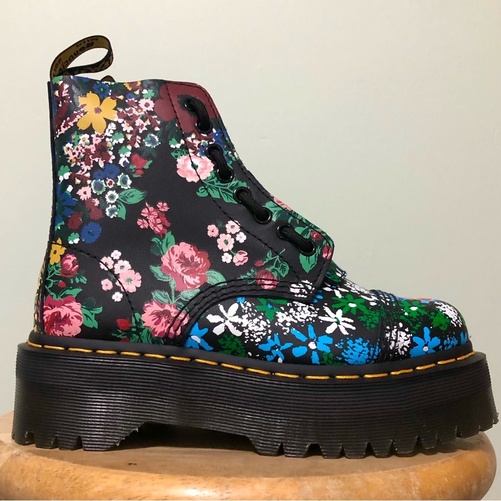 Dr. Martens Sinclair Floral Mash Up Platform Boots